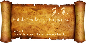 Fehérvári Hajnalka névjegykártya