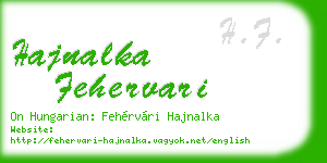 hajnalka fehervari business card