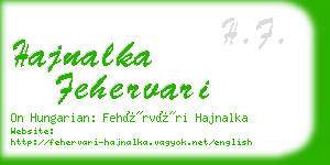 hajnalka fehervari business card